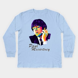 Paul McCartney Wpap Pop Art Kids Long Sleeve T-Shirt